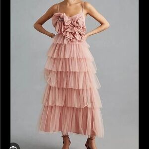 Anthropologie Kavita Bhartia Rosette Tiered Tulle Gown Size 6